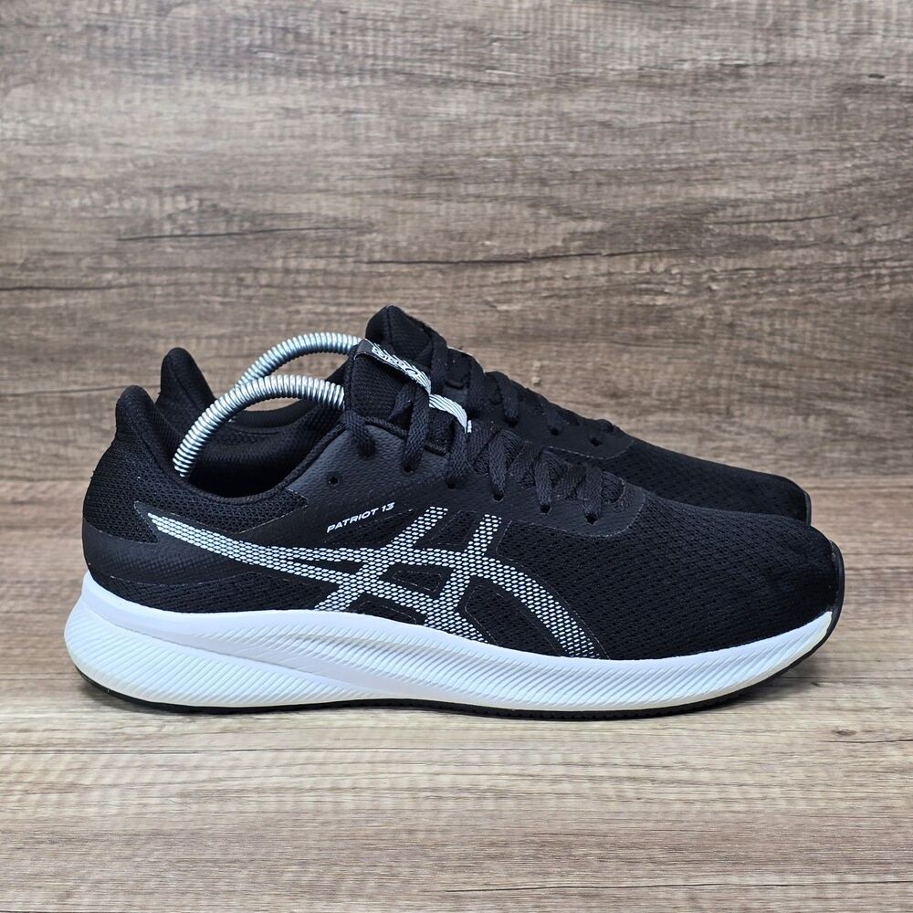 ASICS Patriot 13 Men's Size 10 Wide Black White Running Shoes (1011B567)